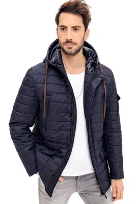 K8638 DEWBERRY MEN'S COAT-NAVY BLUE