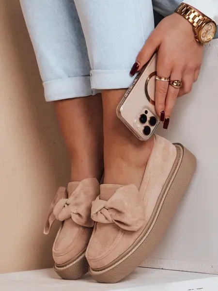 Mokasyny damskie na platformie LOFTIS różowe Dstreet