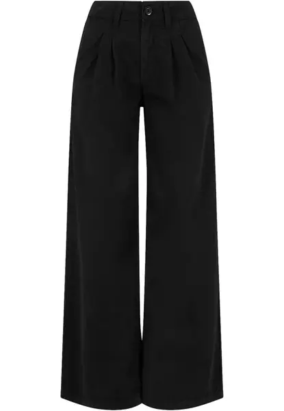 Urban Classics Plisované nohavice  čierna