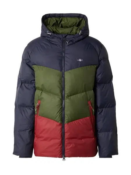 GANT Zimná bunda  tmavomodrá / olivová / červená