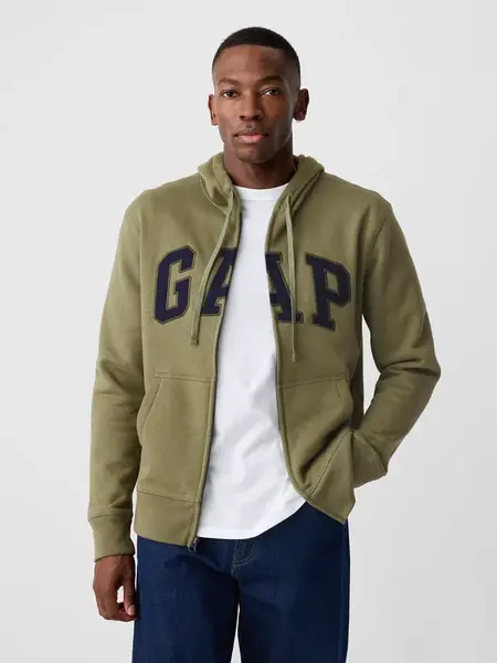 GAP Mikina na zip Logo - Pánské