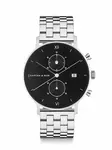 Kapten & Son Analógové hodinky 'Chrono Silver Steel'  čierna / strieborná