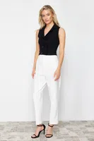 Trendyol Black Crop Premium Yarn/Special Yarn Vest Look Knitwear Sweater