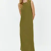 Trendyol Khaki Sleeveless Long Lining Undershirt Dress