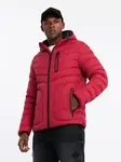 Ombre Men's quilted sports jacket with contrasting zipper - red