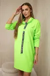 Šaty s kravatou zelené neonové