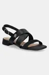 Kožené sandále Tommy Hilfiger LEATHER & SUEDE FLAT SANDAL