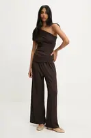 Blúzka a nohavice Answear.LAB hnedá farba