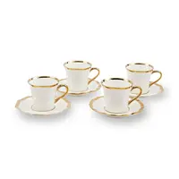 Sada šálok s podšálkami pre 4 osoby Pols Potten Golden Finds 220 ml