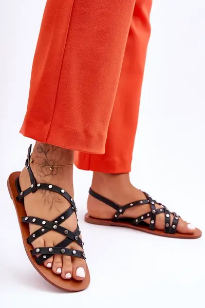 Boto Dámské Sandály S Ozdobami Černá Alemona