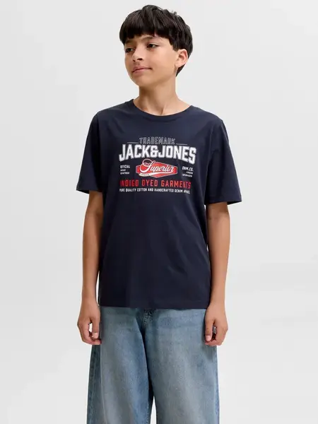 Jack & Jones Junior Tričko  námornícka modrá / jasne červená / biela