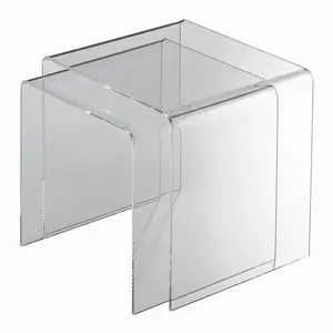 SADA ODKLÁDACÍCH STOLKŮ, čiré, plast, 40/33/36/33/33 cm