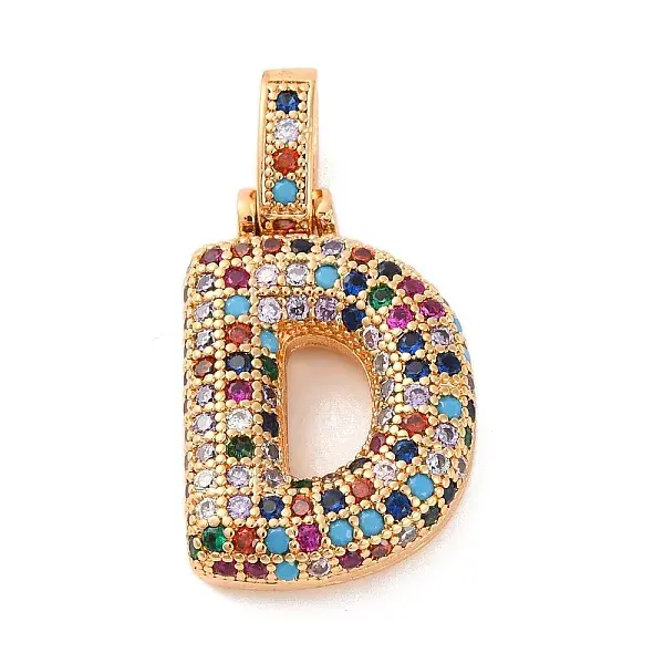 Brass Micro Pave Cubic Zirconia Pendants