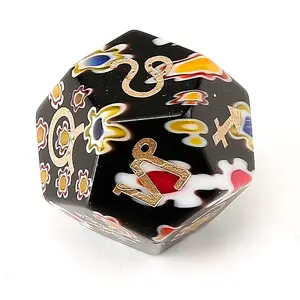 Handmade Millefiori Glass Classical 12-Sided Polyhedral Dice
