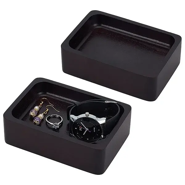 Rubber Wood Timber Ring Displays Tray