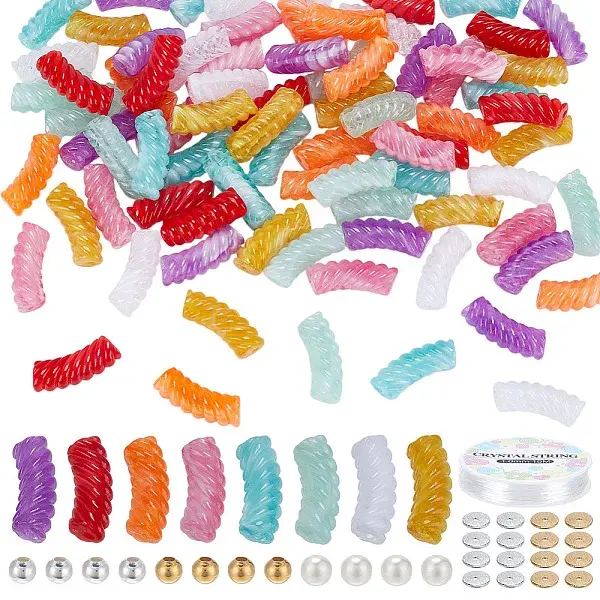 DIY Curved Tube Acrylic Beads Bracelet Making Kits