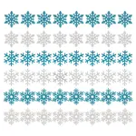 48Pcs 6 Styles Snowflake Glitter Powder Non-woven Fabric Sew on Appliques