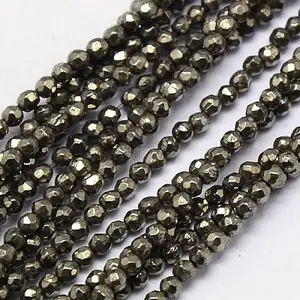 Natural Pyrite Beads Strands