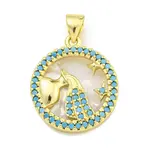 Brass Micro Pave Clear Cubic Zirconia Pendants