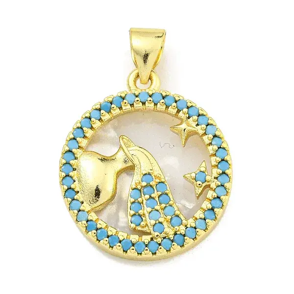 Brass Micro Pave Clear Cubic Zirconia Pendants