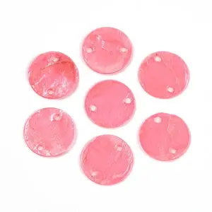 Dyed Natural Capiz Shell Disc Links Connector Charms