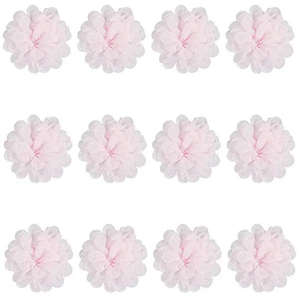 12Pcs 3D Chiffon Flower