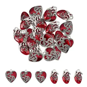 24Pcs 2 Style Alloy Enamel Pendants