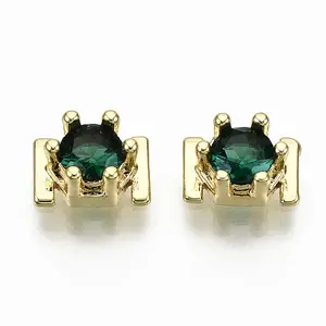 Brass Micro Pave Cubic Zirconia Cabochons