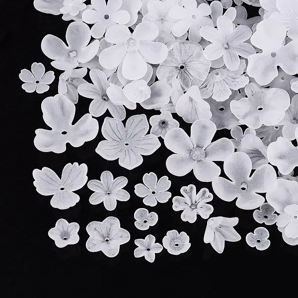 Frosted Acrylic Bead Caps