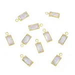 10Pcs Brass Pave Cubic Zirconia Rectangle Charms