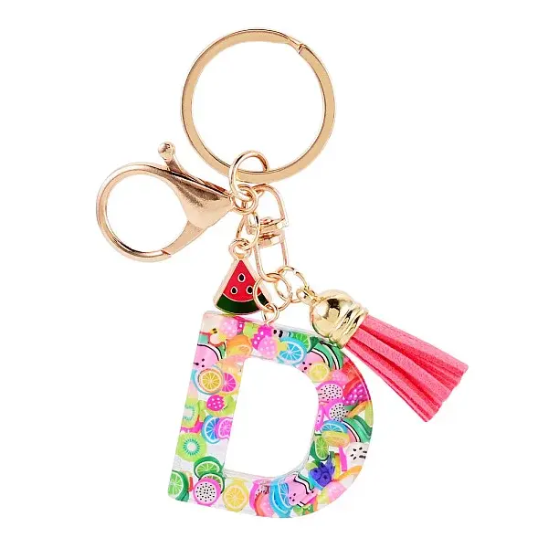 Fruit Series Letter Resin Keychains