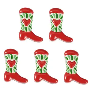 5Pcs Boot Baking Paint Glass Enamel  Beads