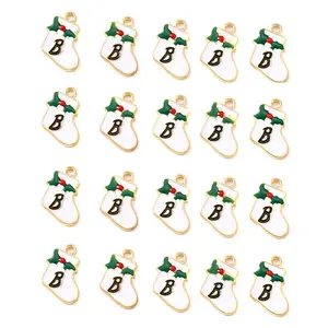 20Pcs Light Gold Alloy Enamel Pendants