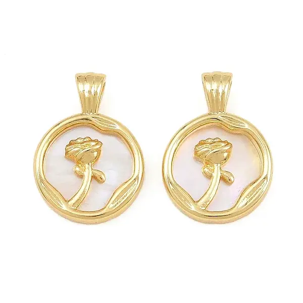 Brass with White Shell Pendants