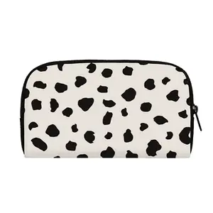 Cow Print Polyester Wallets with Zipper for Women's Bags