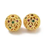 Rack Plating Brass Cubic Zirconia Beads