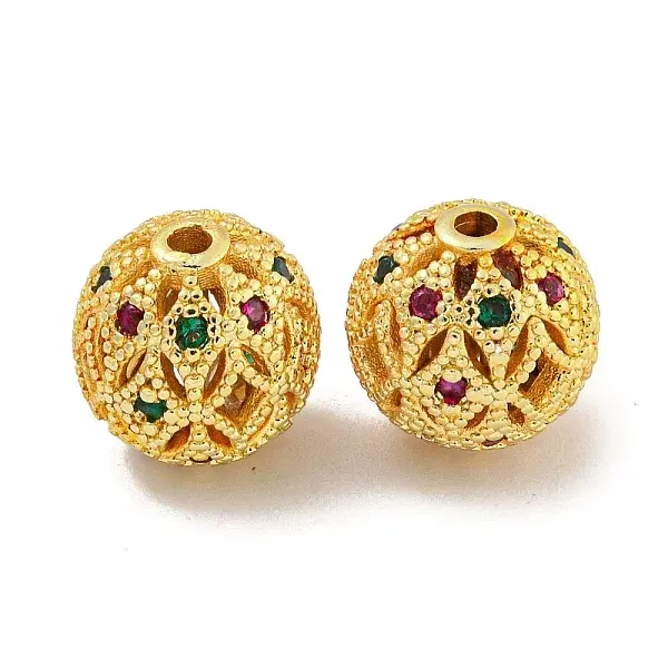 Rack Plating Brass Cubic Zirconia Beads