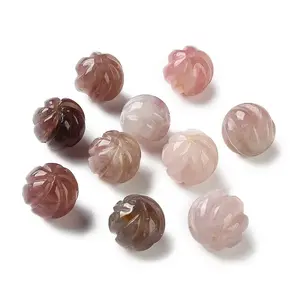 Natural Purple Madagascar Rose Quartz Carved Beads
