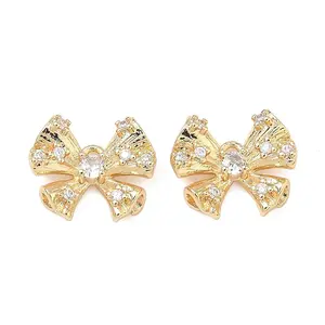 Brass Micro Pave Clear Cubic Zirconia Pendants