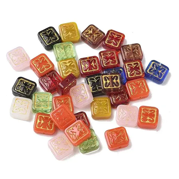 Baking Paint Mixed Styles Glass Beads