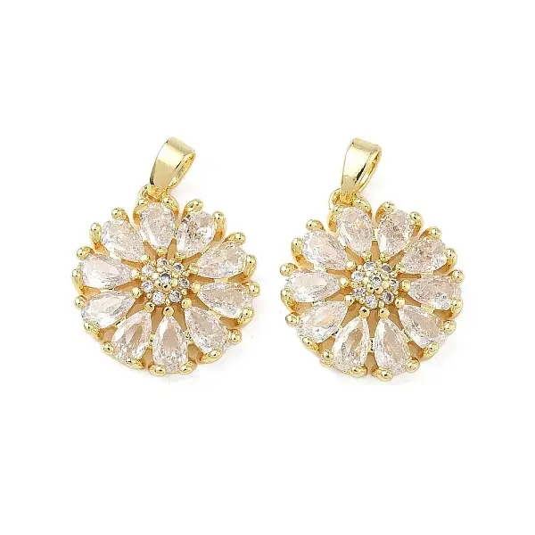 Brass Micro Pave Cubic Zirconia Pendants