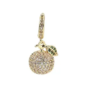 Brass Micro Pave Cubic Zirconia Pendants
