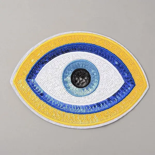 Polyester Sequin Evil Eye Appliques