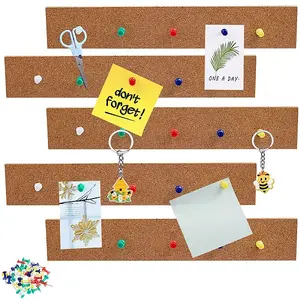 5Pcs Rectangle Cork Self-adhesive Tape