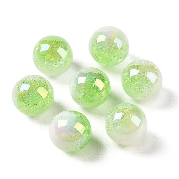 UV Plating Opaque Crackle Two-tone Acrylic Beads