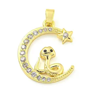 Brass Micro Pave Clear Cubic Zirconia Pendants