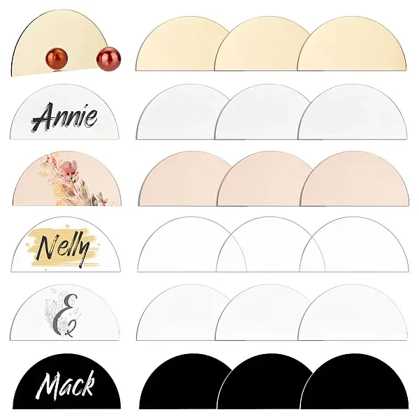24Pcs 6 Colors Acrylic Blank Sheets