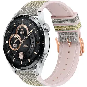 BStrap Glitter remienok na Huawei Watch GT3 42mm, silver yellow