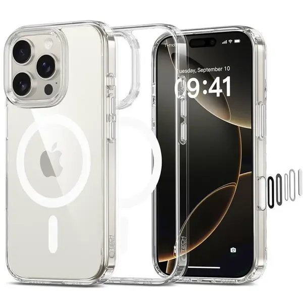 Tech-Protect FlexAir Hybrid CC MagSafe kryt na iPhone 16 Pro, priesvitný