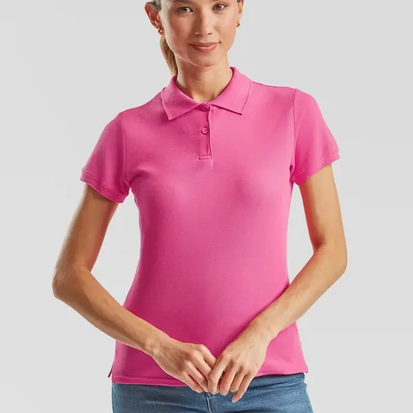 Polo Fruit of the Loom Pink Women's T-shirt